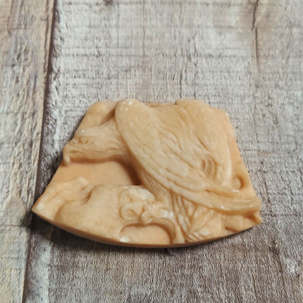 Vintage Drilled Stone for Pendant Hand Carved Eagle